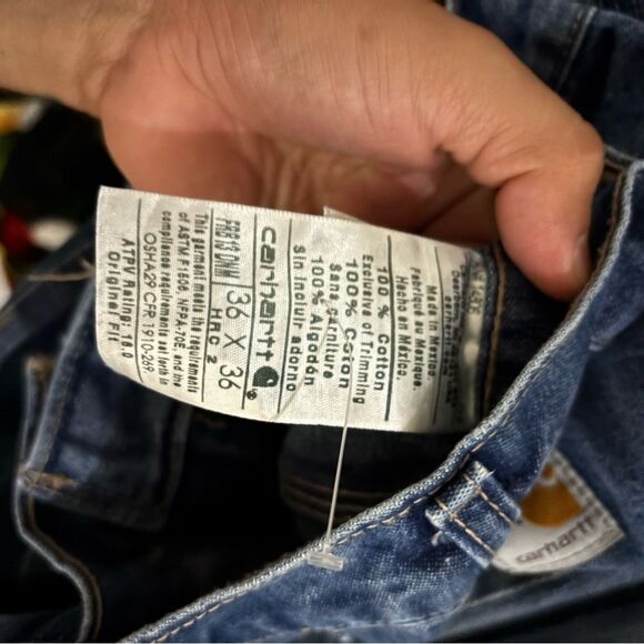 Carhartt Men's FR Fire Resistant Carpenter Pants Jeans Size 36x36 Workwear Y2K - Picture 5 of 5